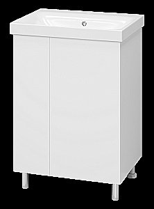 Тумба с раковиной Misty Лира - 60 Пр-Лир06060-50 белая для ванной в интернет-магазине Sanbest