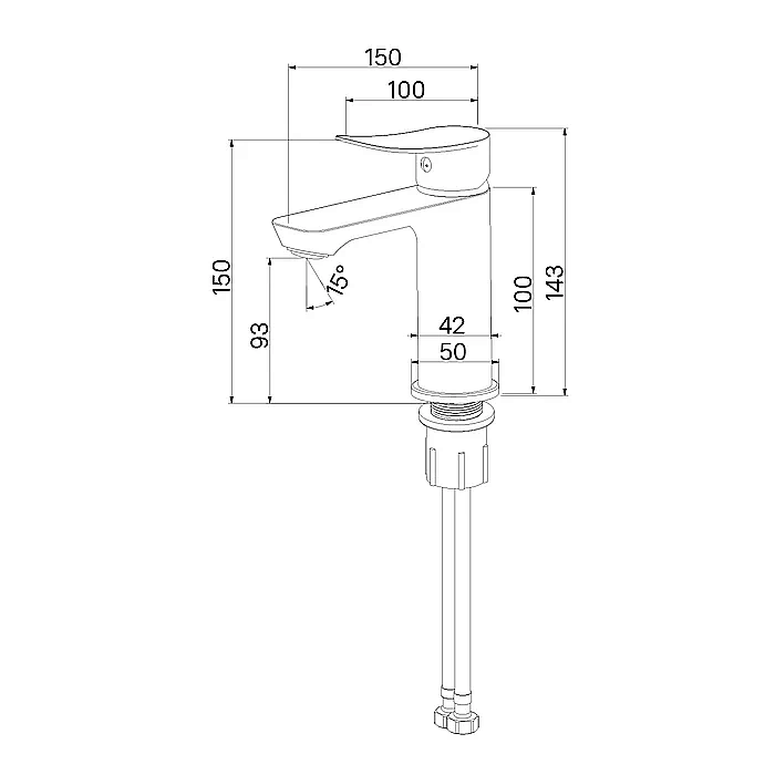 Смеситель для раковины Milardo Demi DEMSB00M01 купить в интернет-магазине сантехники Sanbest
