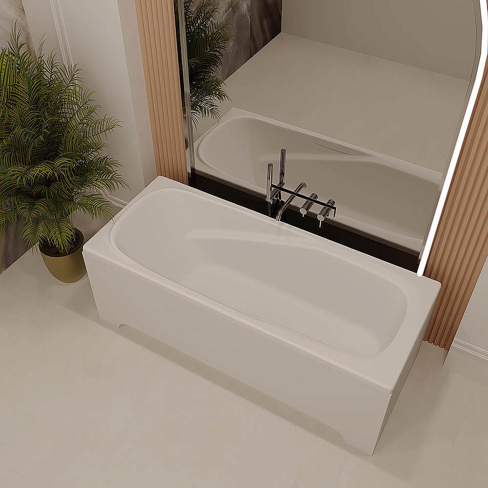 Ванна из искусственного камня Veconi Fresca FRS17075 170х75 белая купить в интернет-магазине Sanbest