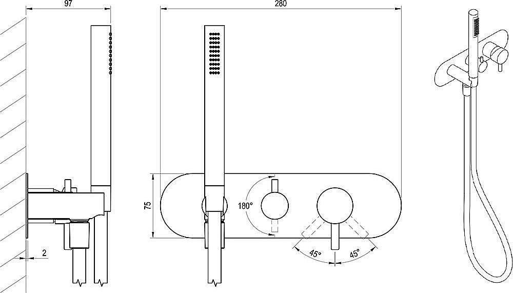 Смеситель для душа Ravak Espirit X070250 белый вельвет купить в интернет-магазине сантехники Sanbest
