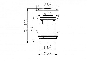 Донный клапан с переливом BelBagno BB-SAT-NERO купить в интернет-магазине сантехники Sanbest
