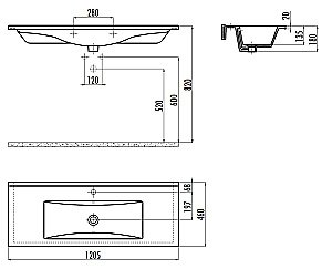 Раковина Creavit Su 120,5 SU120-0000 белая купить в интернет-магазине Sanbest