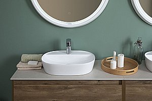 Раковина накладная Aquanet Lake-2 50 211287 белая купить в интернет-магазине Sanbest