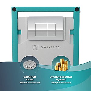 Инсталляция для унитаза OWL 1975 Hasvik OWLINSTNI с кнопкой Nikel хром купить в интернет-магазине сантехники Sanbest