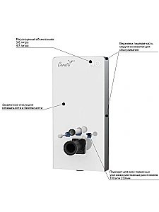 Модуль - инсталляция CeruttiSpa G111W белое стекло купить в интернет-магазине сантехники Sanbest