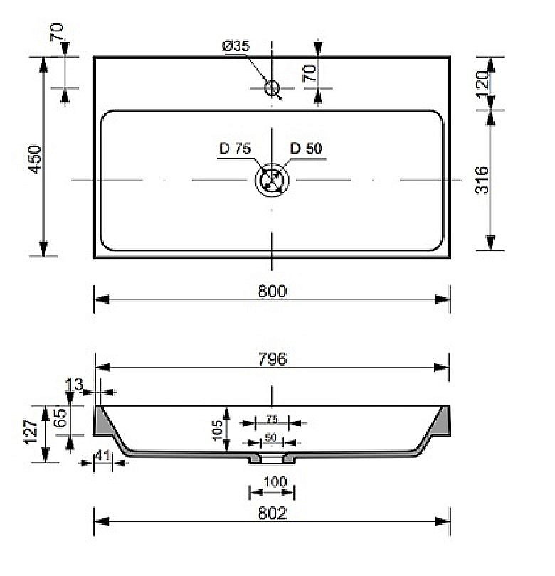 Раковина Эстет Малибу 80 ФР-00006022 белая купить в интернет-магазине Sanbest