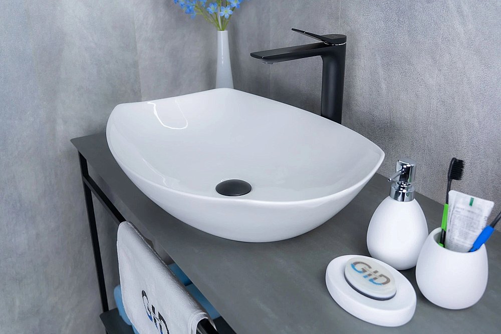 Раковина накладная Gid Creativo 56 N9137 51177 белая купить в интернет-магазине Sanbest