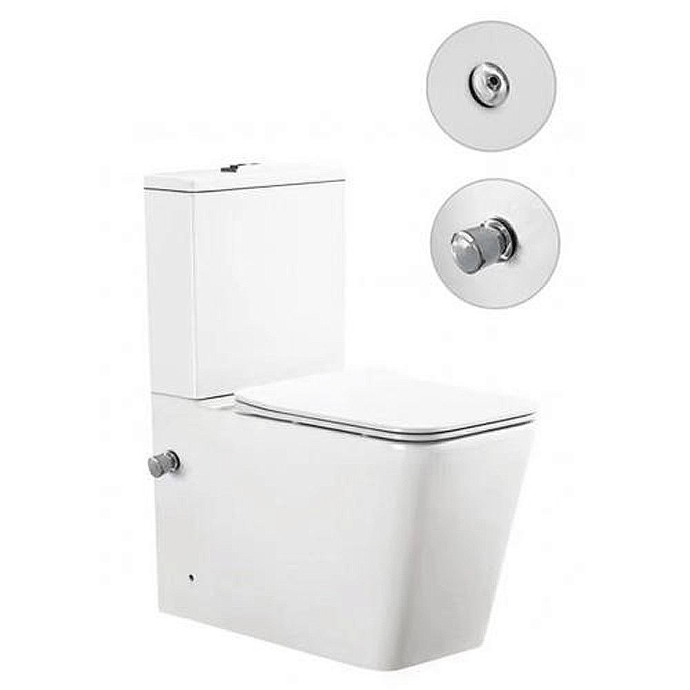 Унитаз-компакт SantiLine SL-5017SM-BD безободковый, с бачком, с крышкой микролифт, белый купить в интернет-магазине Sanbest