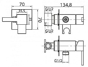 Смеситель для душа Cezares Articoli Vari CZR-DA2-01 купить в интернет-магазине сантехники Sanbest