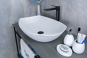 Раковина накладная Gid Creativo 56 N9137 51177 белая купить в интернет-магазине Sanbest