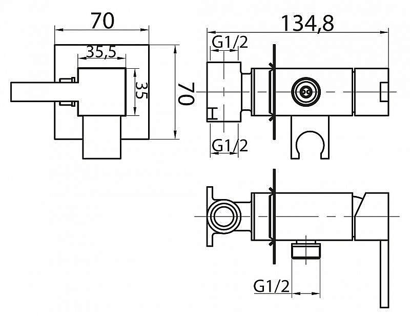 Смеситель для душа Cezares Articoli Vari CZR-DA2-01 купить в интернет-магазине сантехники Sanbest