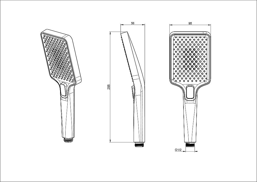Лейка для душа WONZON & WOGHAND, Брашированный никель (WW-88SC08-BN) купить в интернет-магазине сантехники Sanbest