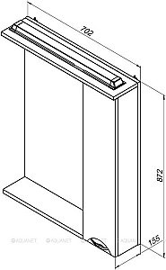 Зеркало со шкафом Aquanet Гретта 70 белый в ванную от интернет-магазине сантехники Sanbest