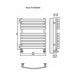 Полотенцесушитель водяной Terminus Капри П10 500x686 купить в интернет-магазине сантехники Sanbest