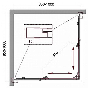 Душевой уголок BelBagno Unique A-2 85х100 M купить в интернет-магазине Sanbest