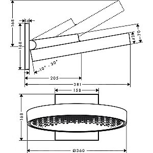 Верхний душ Hansgrohe Rainfinity 360 1jet 26230700 купить в интернет-магазине сантехники Sanbest