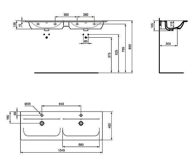Раковина подвесная Ideal Standard Connect Air 134 E027201 белая купить в интернет-магазине Sanbest