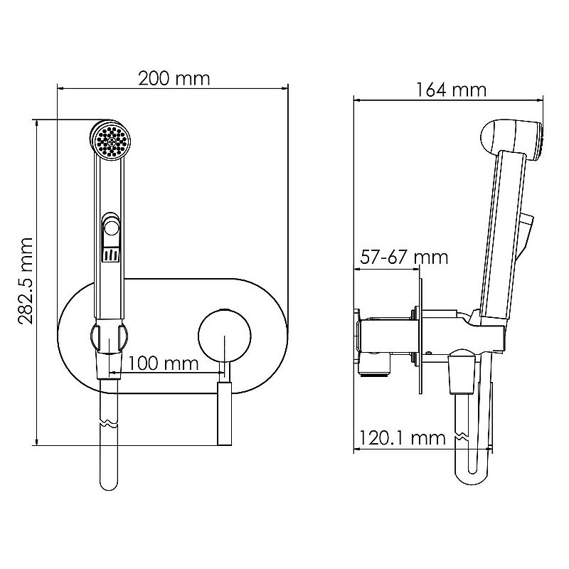 Гигиенический душ WasserKRAFT Gollach 3338 черный матовый купить в интернет-магазине сантехники Sanbest