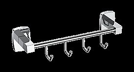 Планка с крючками CeramaLux Cube 12618 хром купить в интернет-магазине сантехники Sanbest