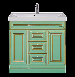 Тумба с раковиной напольная Misty Vena 75 салатовая/ патина для ванной в интернет-магазине Sanbest