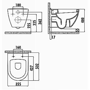 Унитаз подвесной Creavit Terra TP325-11SM черный матовый купить в интернет-магазине Sanbest