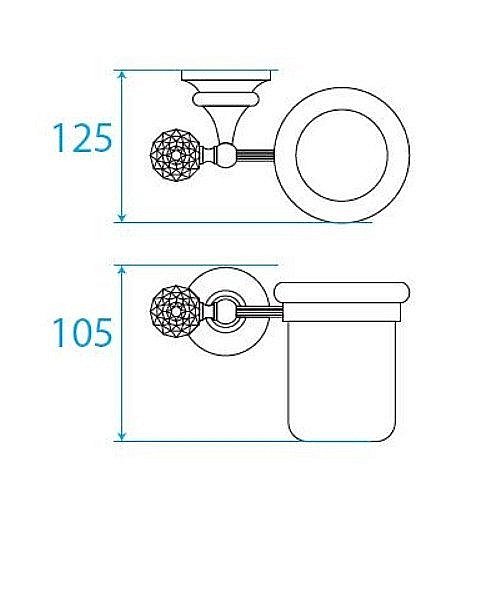 Стакан Cezares OLIMP-TUM-02-Sw бронза/Swarovski купить в интернет-магазине сантехники Sanbest
