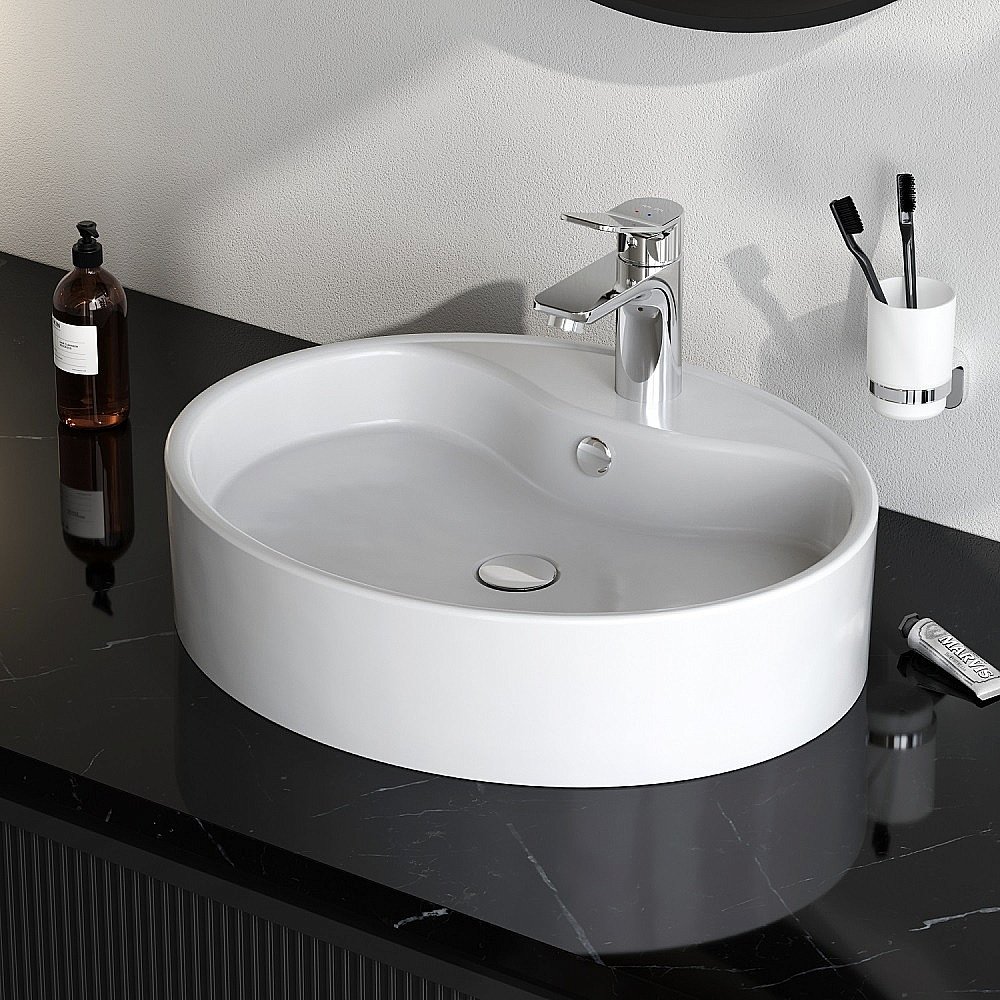 Раковина накладная AM.PM Func 56 M8FWCC20561WG белая купить в интернет-магазине Sanbest