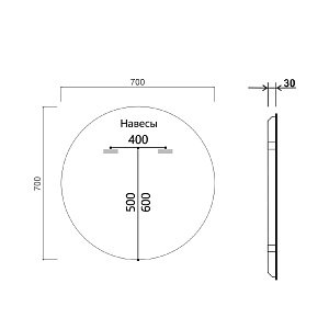 Зеркало LED Vincea VLM-3DE700 70×70 в ванную от интернет-магазине сантехники Sanbest