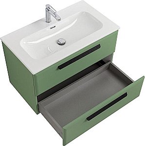 Тумба с раковиной Cezares ECO-CER-N 80 ECO-CER-N-800-2C-SO-PS-P фисташковый софт для ванной в интернет-магазине Sanbest