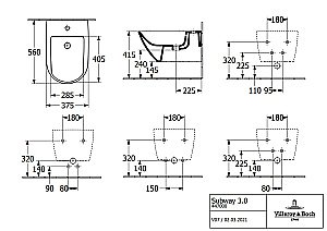 Биде подвесное Villeroy&Boch Subway 3.0 447000RW белый матовый купить в интернет-магазине Sanbest