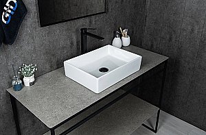 Раковина накладная Gid Geometrico 45 N1204 51225 белая купить в интернет-магазине Sanbest