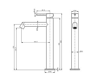 Смеситель для раковины высокий WONZON & WOGHAND WW-H1064-CR хром купить в интернет-магазине сантехники Sanbest