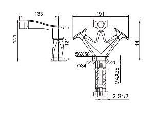 Смеситель для биде WONZON & WOGHAND SHAKESPEARE, Хром (WW-655001-CR) купить в интернет-магазине сантехники Sanbest