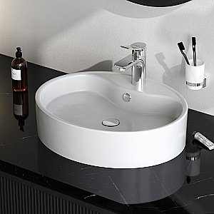 Раковина накладная AM.PM Func 56 M8FWCC20561WG белая купить в интернет-магазине Sanbest