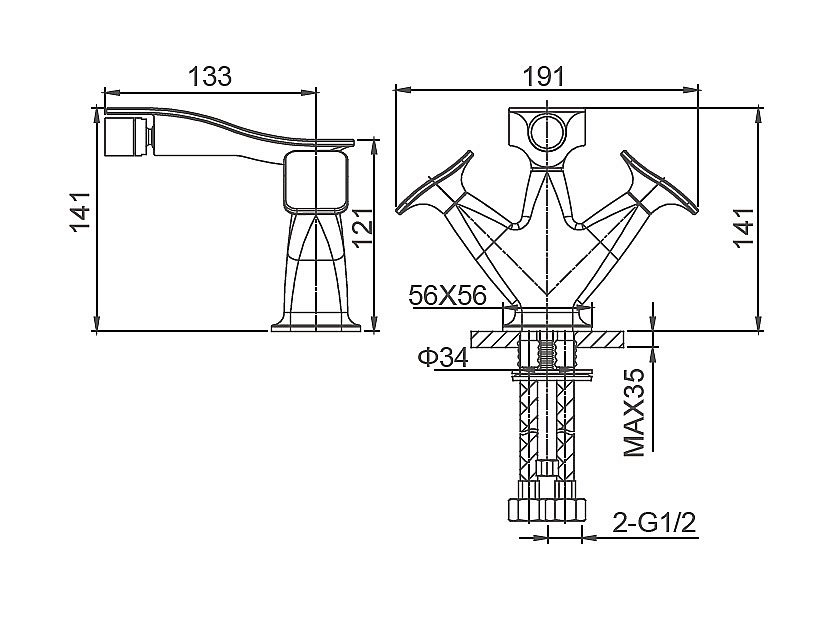 Смеситель для биде WONZON & WOGHAND SHAKESPEARE, Хром (WW-655001-CR) купить в интернет-магазине сантехники Sanbest