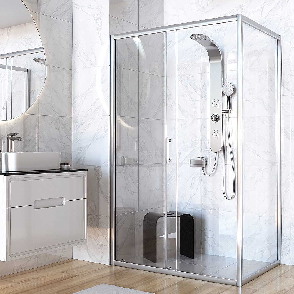 Душевая панель Taliente TA-G-S03C стальная/хром купить в интернет-магазине сантехники Sanbest