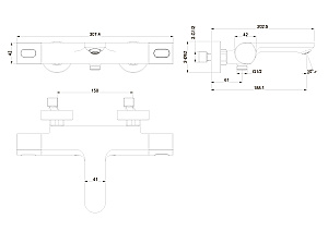 Смеситель для ванны Aquatek Альфа AQ1943CR хром купить в интернет-магазине сантехники Sanbest