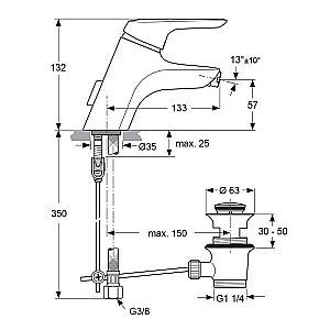Смеситель для биде Ideal Standard Ceramix Blue A5655AA купить в интернет-магазине сантехники Sanbest