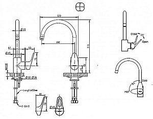 Смеситель для кухни Bravat DROP-D F748162C-2 купить в интернет-магазине сантехники Sanbest