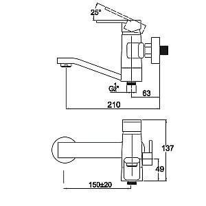 Смеситель для ванны Kaiser Sonat 34522 купить в интернет-магазине сантехники Sanbest