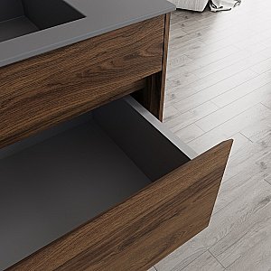 Тумба с раковиной Vincea Chiara 80 VMC-2C800CO/VCB-13800G тёмный дуб/раковина серая для ванной в интернет-магазине Sanbest