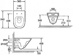 Унитаз подвесной Jacob Delafon Modern Life E21773RU-00  безободковый, с инсталляцией, с крышкой микролифт, белый/клавиша хром купить в интернет-магазине Sanbest
