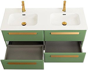 Тумба с раковиной Cezares ECO-CER-N 120 ECO-CER-N-1200-4C-SO-2-PS-P фисташковый софт для ванной в интернет-магазине Sanbest