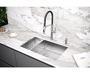 Кухонная мойка Paulmark Next 69/2S PM226944-BS нержавеющая сталь купить в интернет-магазине сантехники Sanbest