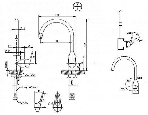 Смеситель для кухни Bravat DROP-D F748162C-2 купить в интернет-магазине сантехники Sanbest