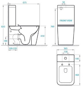 Унитаз напольный Koller Pool KVADRO KR-0675-RC безободковый, с крышкой микролифт, с бачком купить в интернет-магазине Sanbest