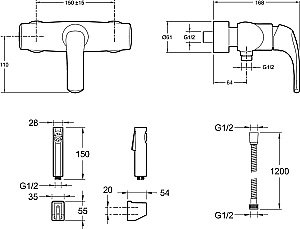 Смеситель для душа Jacob Delafon NATEO E71253RU-CP купить в интернет-магазине сантехники Sanbest