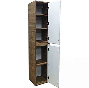 Пенал Эстет Monaco Wood 35 белый/дуб для ванной в интернет-магазине сантехники Sanbest