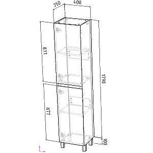Пенал напольный Grossman Меркадо 40 304083 графит матовый для ванной в интернет-магазине сантехники Sanbest