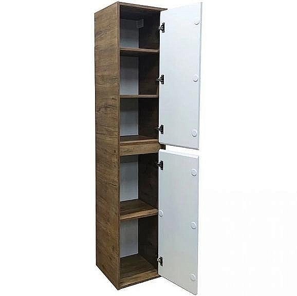 Пенал Эстет Monaco Wood 35 белый/дуб для ванной в интернет-магазине сантехники Sanbest